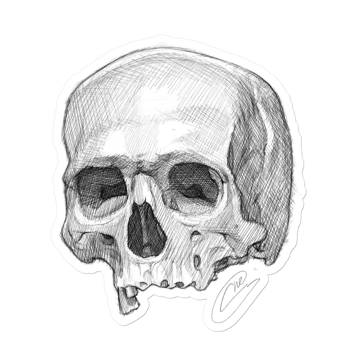 Skull Sketch Sticker