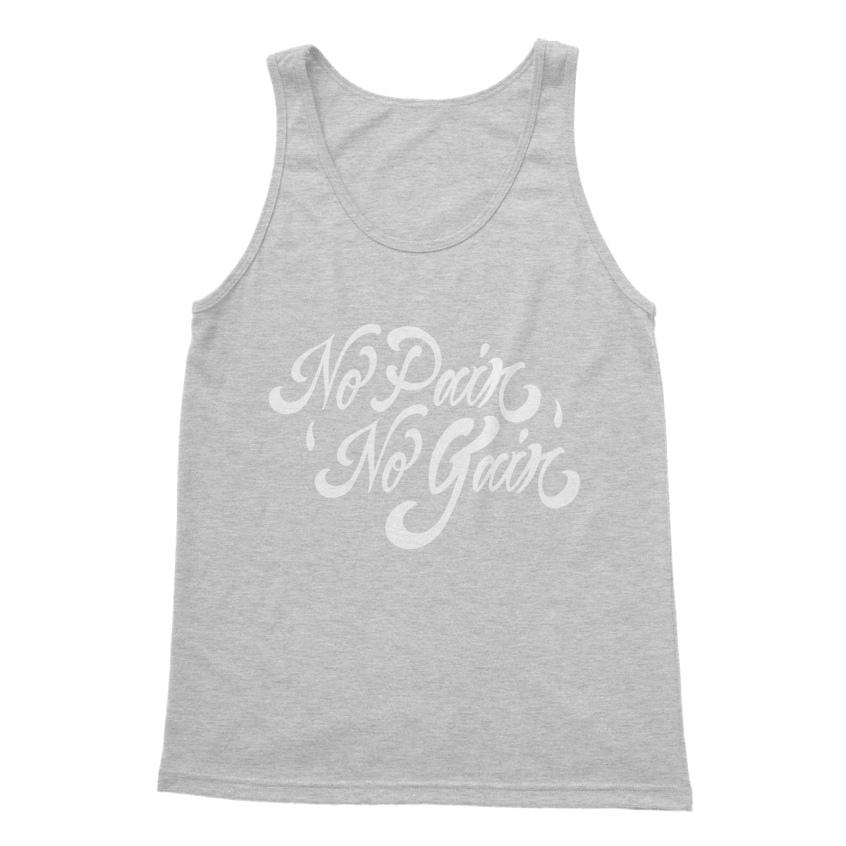 No Pain No Gain (White) Softstyle Tank Top