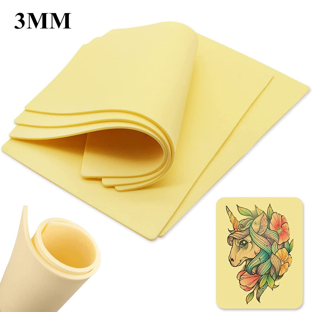 10/8/6/5/3/1Pcs 3MM Thick Tattoo Practice Skin Blank Double Sided Big Size Tattoo Practice Fake Skin - Tattoo Product