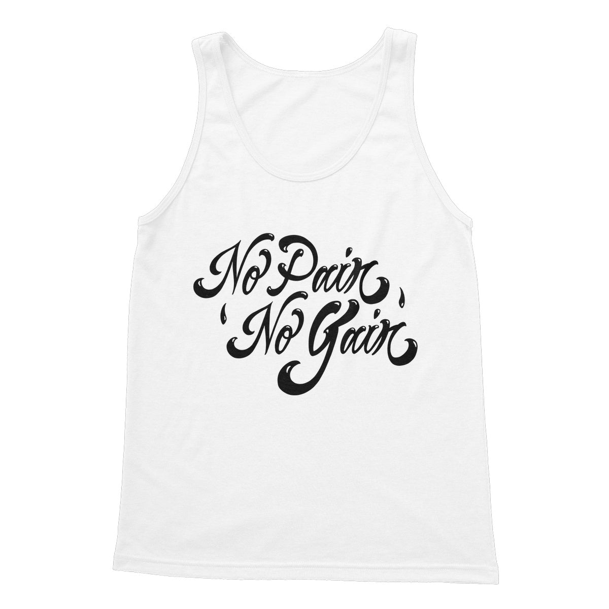 No Pain No Gain (Black) Softstyle Tank Top