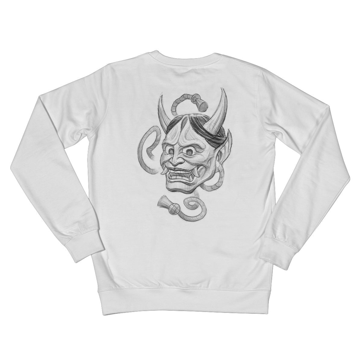 Hannya Sketch (Black) Crew Neck Sweatshirt