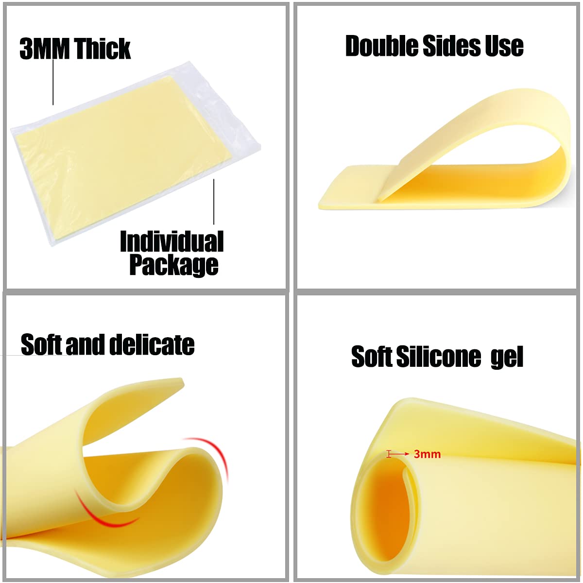 10/8/6/5/3/1Pcs 3MM Thick Tattoo Practice Skin Blank Double Sided Big Size Tattoo Practice Fake Skin - Tattoo Product