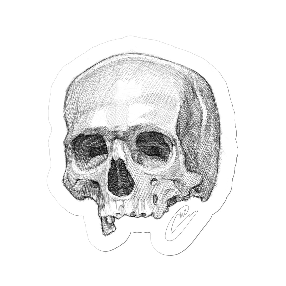 Skull Sketch Sticker