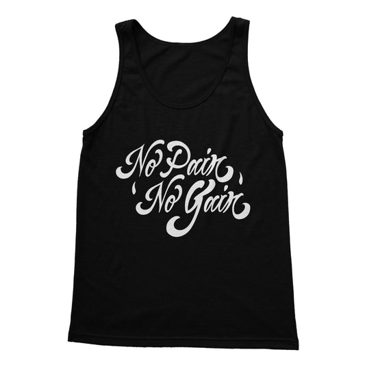 No Pain No Gain (White) Softstyle Tank Top