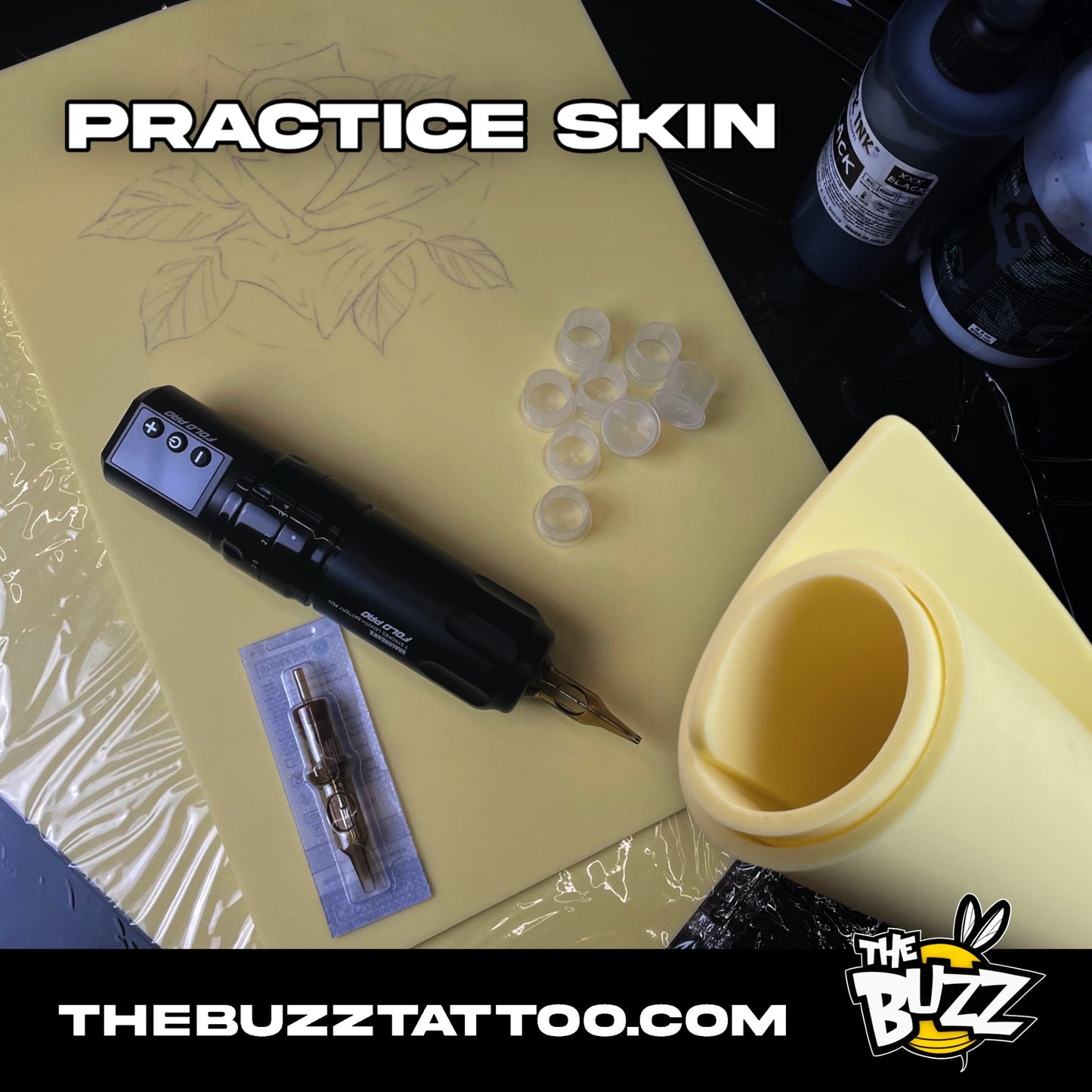 10/8/6/5/3/1Pcs 3MM Thick Tattoo Practice Skin Blank Double Sided Big Size Tattoo Practice Fake Skin - Tattoo Product